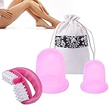 BONHEUR 2 Pièces Ventouse Anticellulite Minceur Ventouse Anti Cellulite, Roller Minceur Anticellulite, Palper Rouler Massage Brosse Cellulite Amincissante Rouleau de Massage Rouleau Masseur Corps