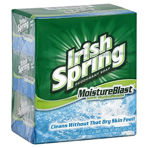 Image of Irish Spring Moisture Blast Deodorant Soap, 3 x 4 oz