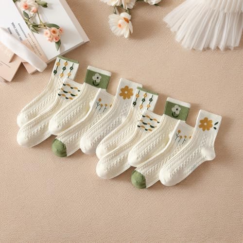 Image of 2 /3 /5 /10 Pairs Womens Ankle Socks Cute Casual Breathable Cable Knit Floral Vintage Crew Socks