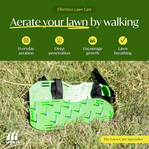 Lawn UK Lawn Aerating Shoes – For Aerating Compacted Soil – Strong Steel Spikes – Adjustable Straps – Improves Lawn Health & Drainage 2 Lawn UK Lawn Aerating Shoes – For Aerating Compacted Soil – Strong Steel Spikes – Adjustable Straps – Improves Lawn Health & Drainage - Image 2