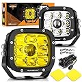 Auxbeam 5 Inch LED Pods, XP-Ultra Series Offroad Driving Light 110W Super Spotlight Cube Light Bar Amber Cover, Super Bright Amber Yellow Fog Lights for Truck Jeep Ford Bumper Roof, 2 Years Warranty
