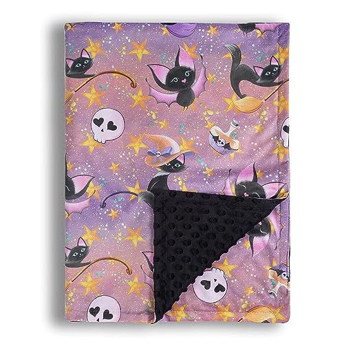 Image of Donsonny Baby Blanket for Boys Girls Soft Minky with Double Layer Dotted Backing, Halloween Printed 30 x 40 Inch Receiving Blanket (Halloween bat)