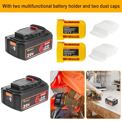 Waitley B0CMGVGGB7 2Pack Upgraded 20V Real 6A Plus Replacement For Dewalt 20V Max Battery Dcb200 Dcb203 Dcb204 Dcb206 Compatible thumb #4