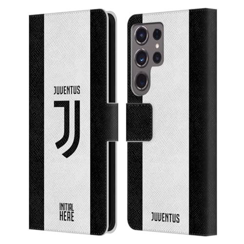 Coque personnalisable Juventus S24 Ultra en cuir premium et au design officiel rayé