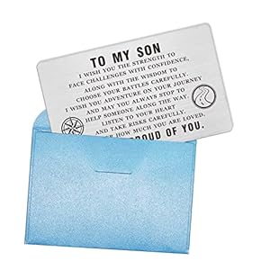 ABNTY To My Son Graduation Card - Steel Engraved Inspirational Quote Message Gifts for Son - Birthday Christmas Gifts Wallet Insert ABNTY To My Son Graduation Card Steel Engraved Inspirational Quote Message Gifts for Son Birthday Christmas Gifts Wallet Insert