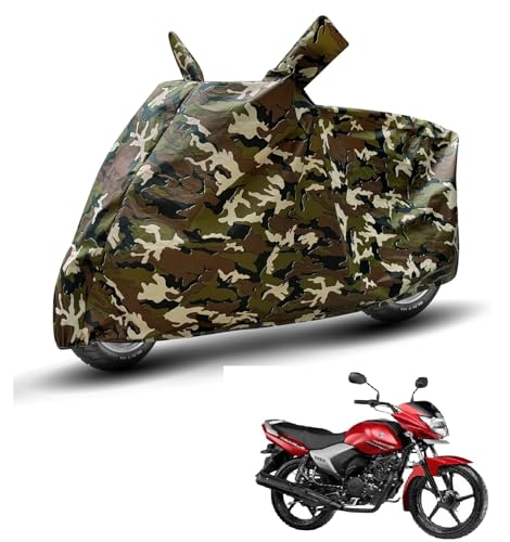 Image of Auto Hub Waterproof Bike Cover Compatible with Yamaha Saluto Dustproof, UV Protection Two Wheeler Bike Saluto Cover - Army Print