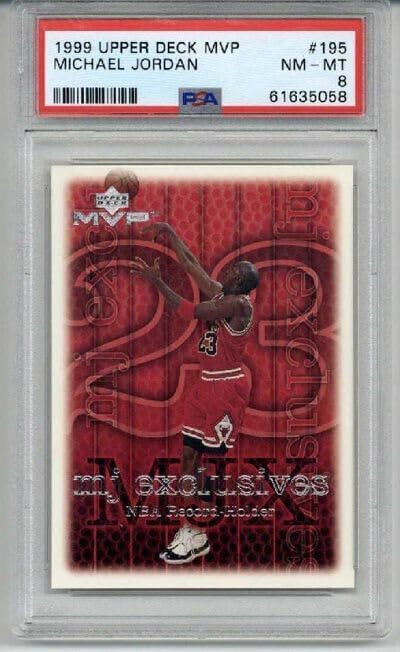 1999 UPPER DECK MVP #195 MICHAEL JORDAN BASKETBALL CARD PSA 8 RARE