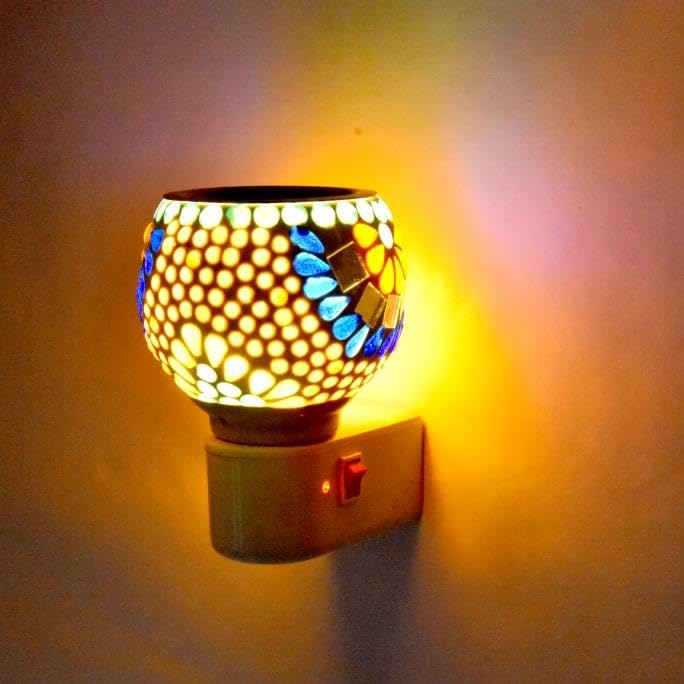 Image of Ceramic Kapoor Dani for Home | Night Lamp, Electric Camphor Burner, Camphor Diffuser, Aroma Incense Burner, Home Accessories, Gift, Electric Dhoop Dani for Office (Set of 1 Ceramic)