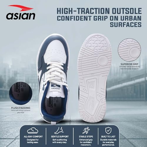 Image of ASIAN Shadow-02 Sneakers for Men | Cushioned Insole, Anti-Slip Outsole & Premium Stylish Design | Trendy Casual Sneakers for Gym