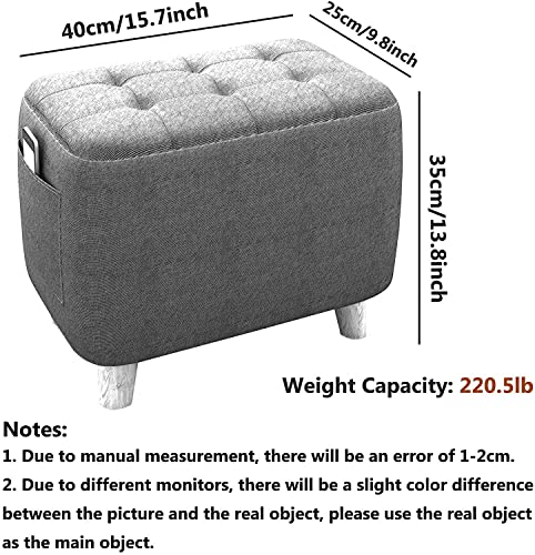 elegante otomano Otomano Quadrado Com Bolso, Escabelo Otomano Com Armazenamento, Escabelo Empilhável