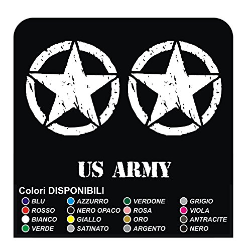 Autocollants US Army blanc mat 25cm pour relooker votre 4x4 de collection ou matériel de camping
