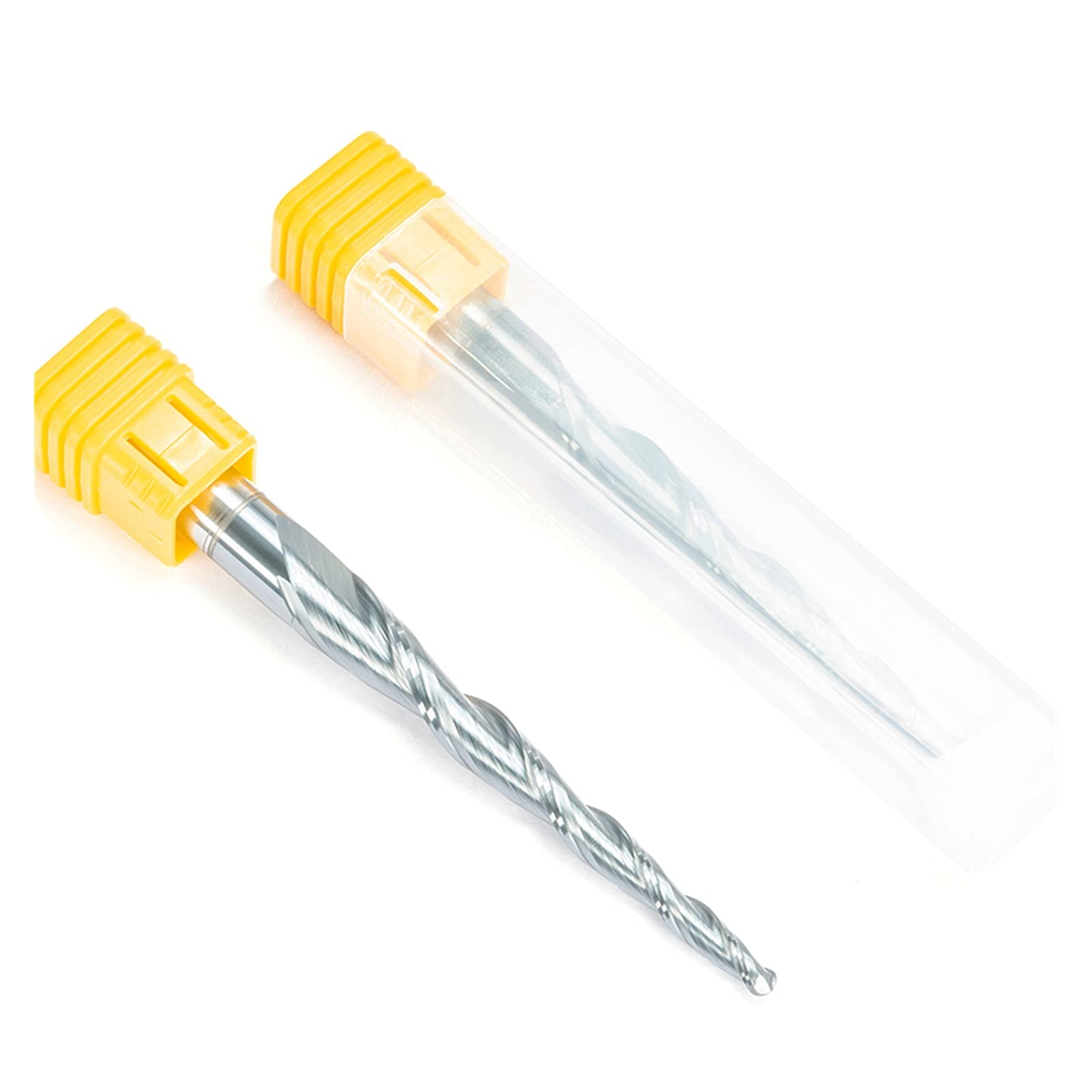 Cortador de fresado de carburo 2 HRC55 Molinos de extremo nasal de bola cónica con recubrimiento de carburo de tungsteno Cortador de fresado CNC cónico cónico CNC D12MMXR2.0x120