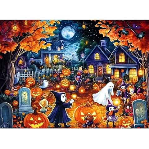 Maiqufa 500 Piece Puzzles for Adults - Halloween Jigsaw Puzzle 500 Pieces for Adults - Thick, Sturdy Pieces Family Activity Great Gift 20.5 x 15 in Cover