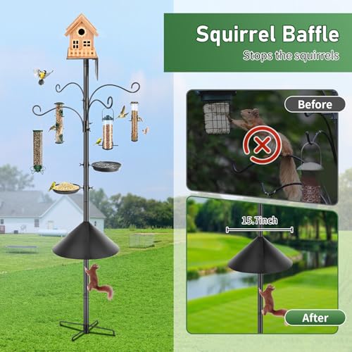 Station d'alimentation robuste de 233 cm pour oiseaux de jardin