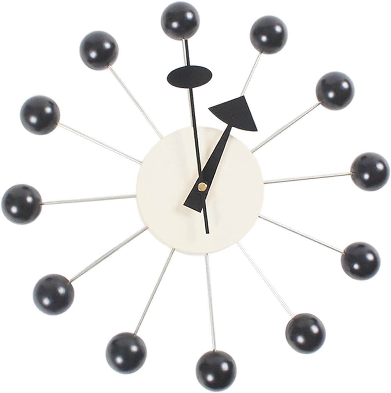 Yajuyi Elegant Wooden Orb Wall Clock for Home Decor, Black Ball