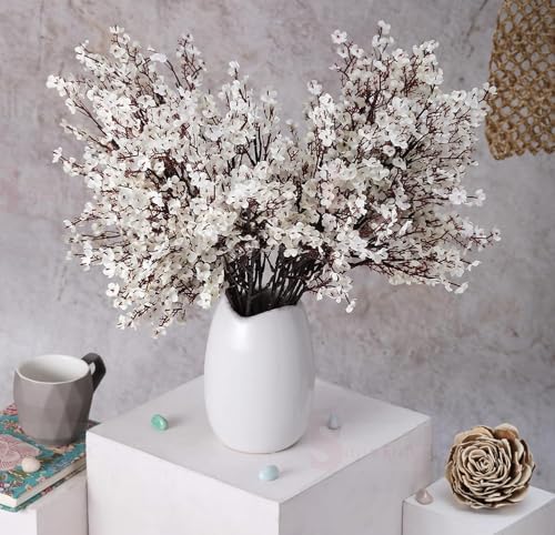 Image of SATYAM KRAFT 12 Pcs Artificial Babys Breath Gypsophila Flower Sticks for Gifting, Home, Office, Living Room, Valentine Decorations, Garden Decor and Craft