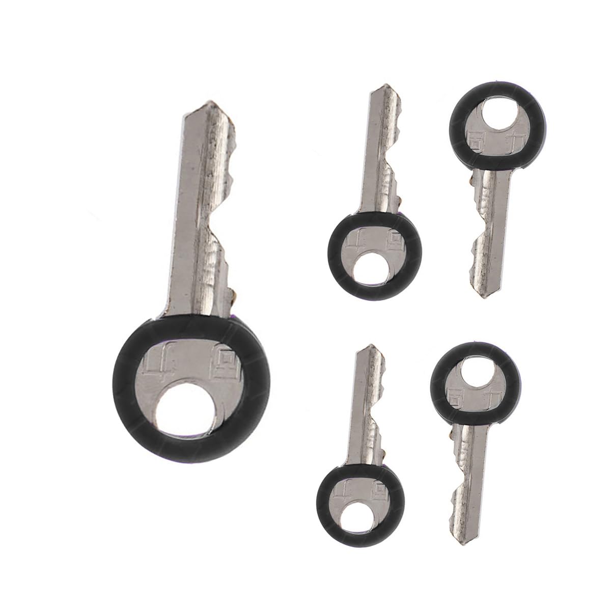 Van Der Linn Pack of 10 Round Key Cap Covers, Choose Your Own Colour Soft Rubber Plastic Key Identifier (Black, 5)