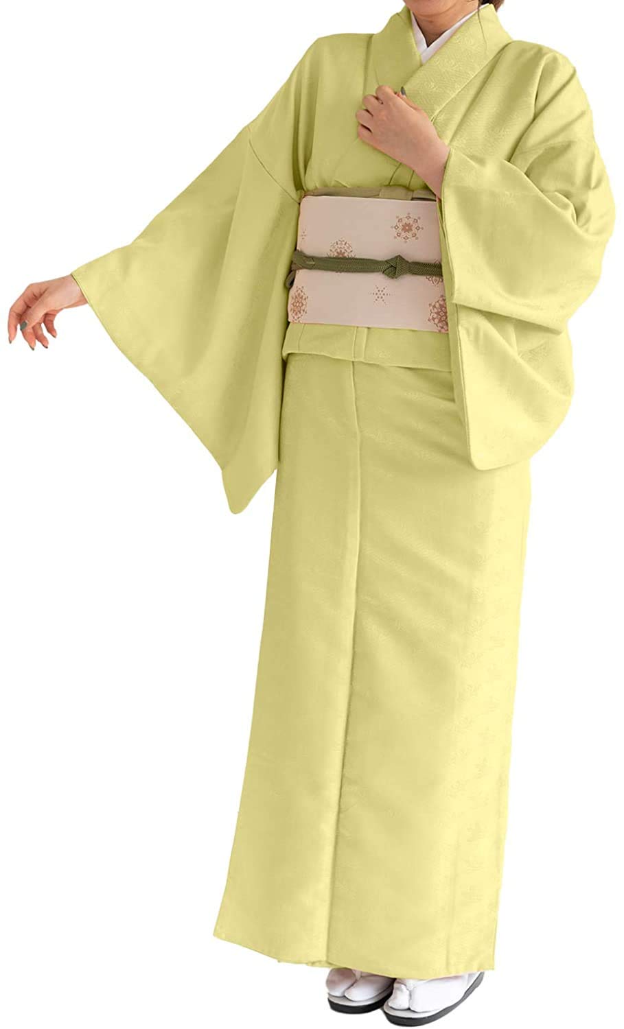 Women's Japanese Awase Kimono Solid Color Background Pattern