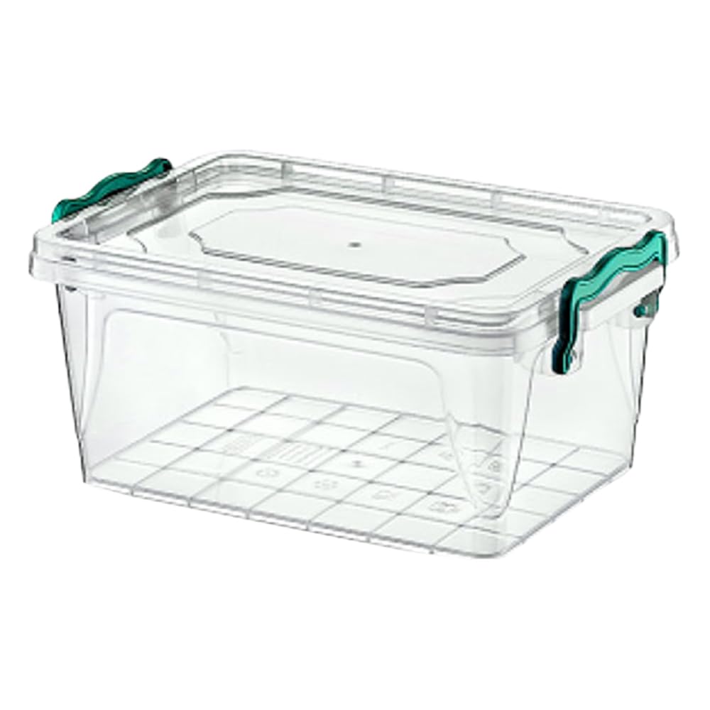 Concept4u 1.5 Liter Plastic Storage Box with Lid Clip Multipurpose Clear Rectangle Container Transparent Heavy Duty Stackable Box Ideal for Home, Office, Kitchen, Food, Toys, Closet, Animal Feed