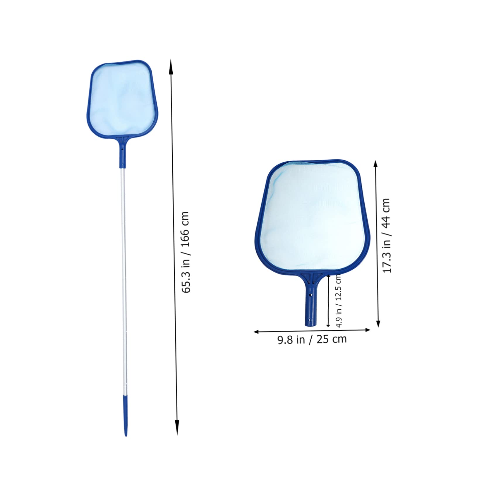 Didiseaon Kit de Skimmer de Piscina 1 Juego Plástico Azul Mango | Red de Malla Delicada, 5 Secciones Desmontables, para Piscina y Spa, Ligero, Filtra Partículas