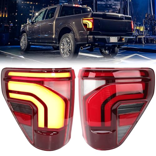 Clidr LED Tail Light Light Compatible with Ford F150 2021 2022 2023 W/Blind Spot (Module NOT Included) ML3Z13405C ML3Z13404C Driver Passenger Side