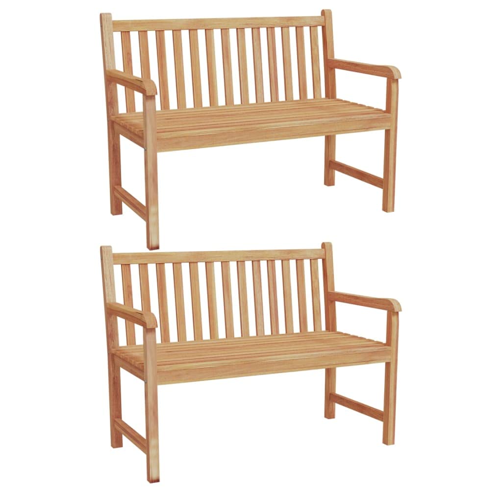 Juego de mesa y sillas de madera de teca maciza, resistente al agua, con respaldos para sentarse cómodamente, soporta hasta 110 kg por asiento