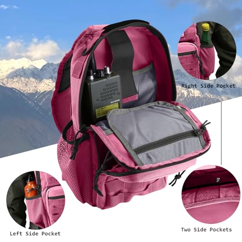 Image of Rover Sling Pack Tactical Shoulder Sling Bag Backpack with Bottle Holder Crossbody Chest Bag, Pink