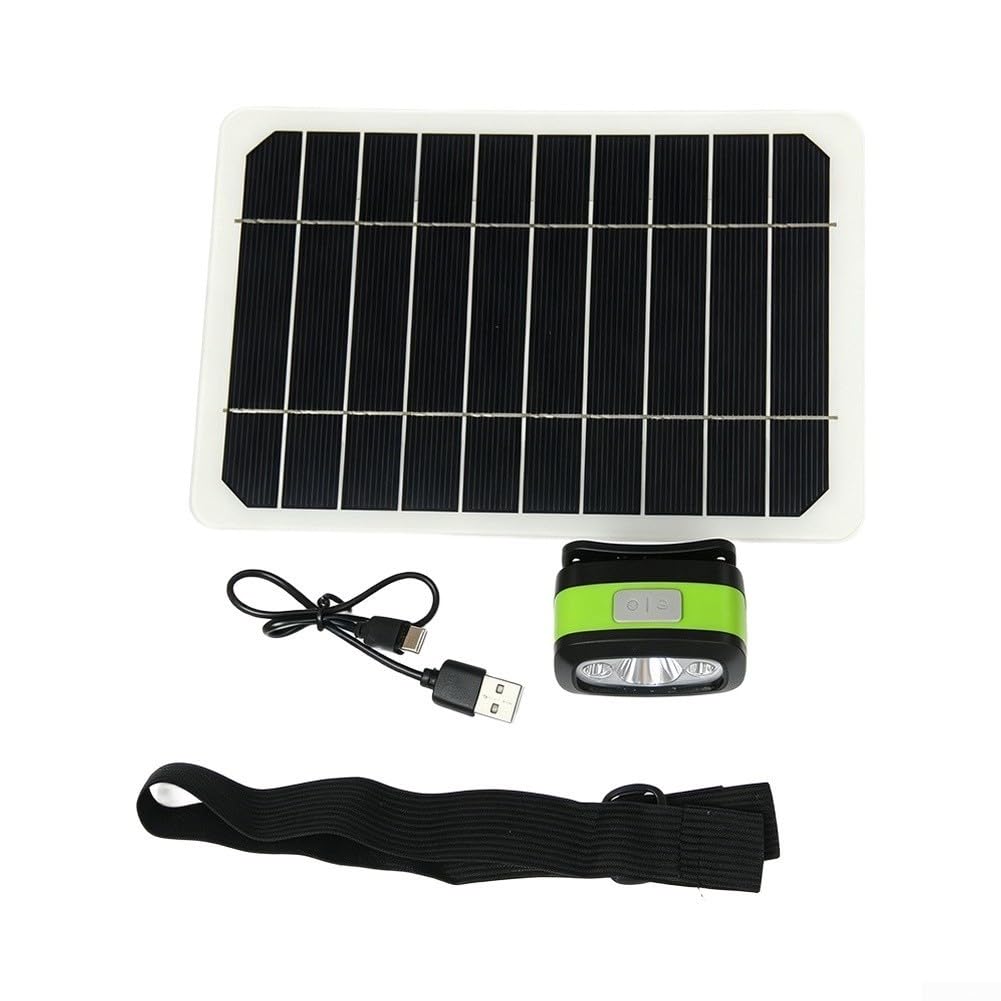 Linterna frontal recargable solar LED con sensor para ciclismo nocturno y acampada