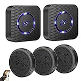 EverNary Dog Door Bell Wireless Doggie Doorbells for Potty Training with Waterproof Touch Button Dog Bells Included 2 Receiver and 3 Transmitters
