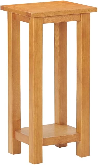 vidaXL Solid Oak Wood Side Table Bedside Cabinet Nightstand Lamp and Telephone Table Living Room Corner Desk Bedroom Furniture