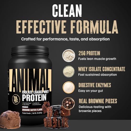 Image of Animal Whey Isolate Protein Powder, 25G High Protein | Brownie Batter 2LB