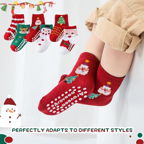 Aroveea Baby Toddler Socks Grip Non Slip Boys Girls Cotton 12 Pack for 1-3T Kids Ankle Cute Socks 6M-7Years