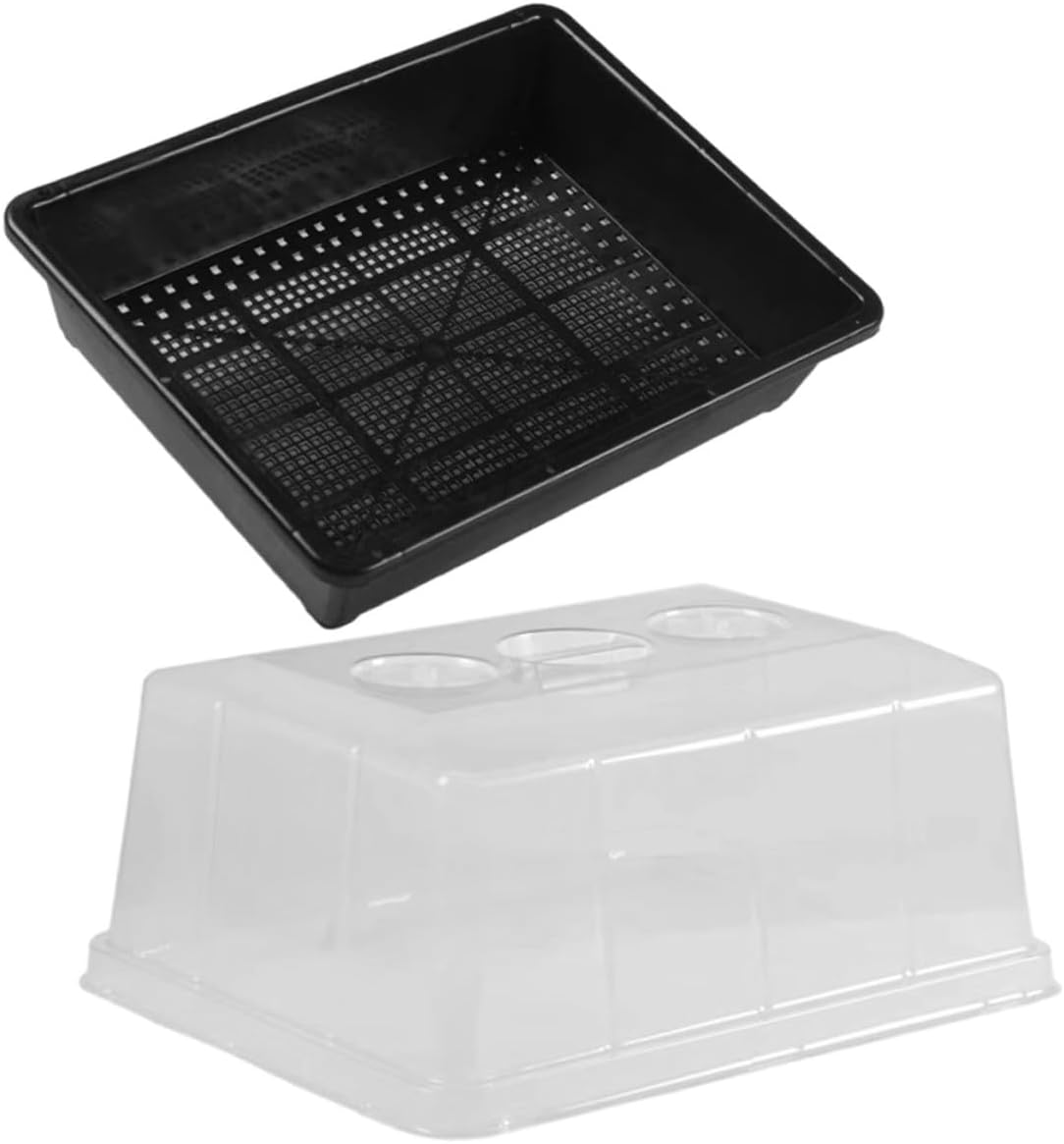BESPORTBLE Seedling Tray Set with High Dome Humidity Cover, Plastic Plant Growing Trays for Succulents and Carnivorous Plants, Adjustable Height Propagation Planter for Indoor Germination