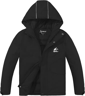 Boys Girls Waterproof Ski Jacket Hooded Snowboard Coat Windproof Winter Snow Outwear