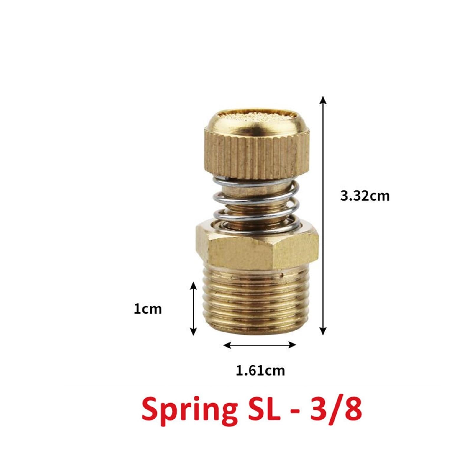 Silencieux pneumatiques en laiton Silencieux d'air d'échappement avec régulateur de débit, Valve d'accélérateur, silencieux pneumatique rapide en laiton 1/8 1/4(Spring 3l8,10PCS)