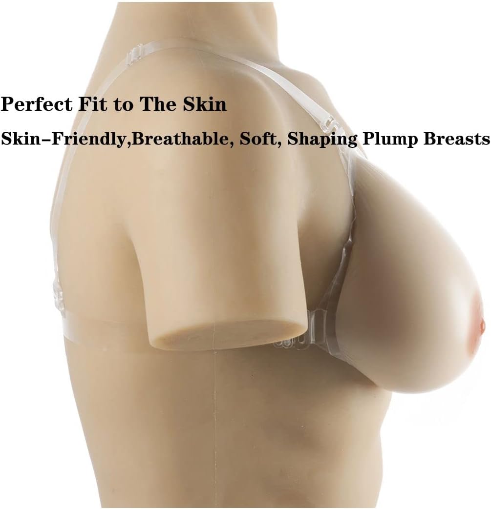 Silicone Breast Forms Strap-On False Boobs Bust Enhancer Waterdrop Shaped for Crossdresser Transgender Cosplay Prosthesis Mastectomy