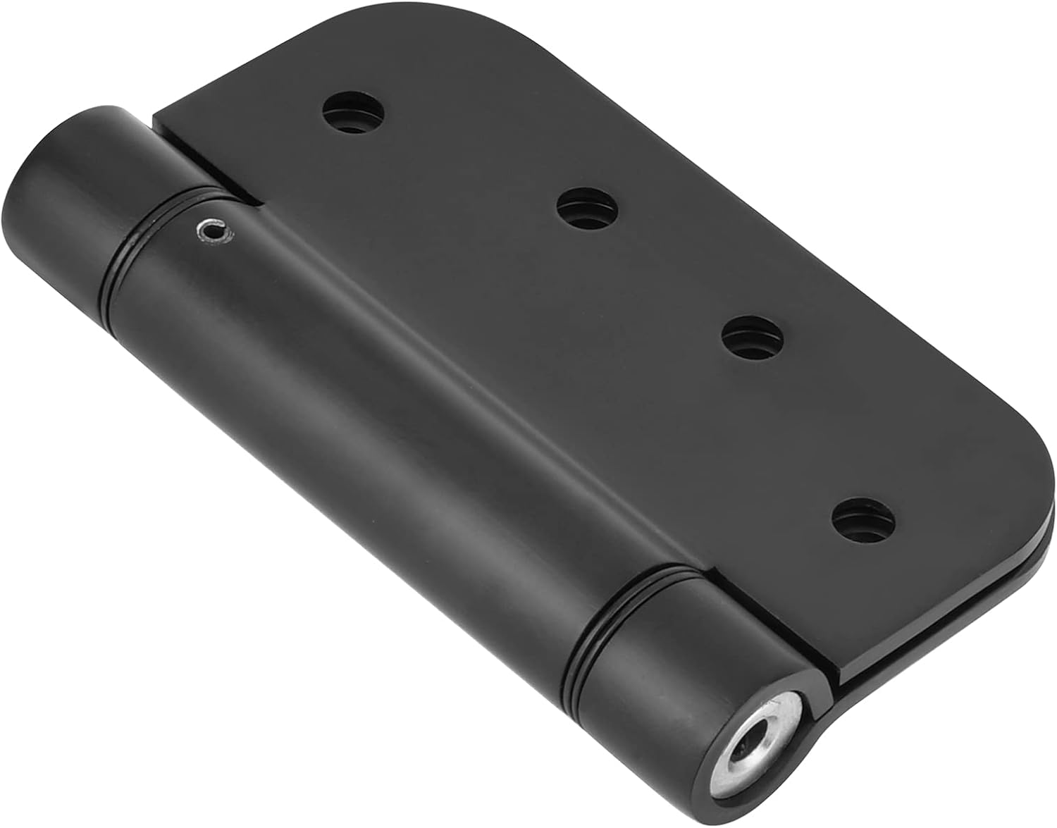 Adjustable Spring Door Hinge 4”X 4”, Stainless Steel Self-Closing Hinges 4 Inch with 5/8” Radius Corner-Pack of 3 (Matte Black)
