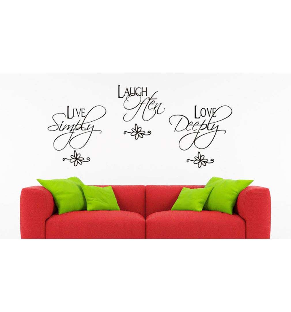 PVC Wall Stickers English poetry LIVE SIMPLY sofa background decorative home fashion tastelessWallpaper33cm x 91.4cm