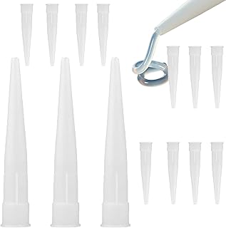 XHBTS 70 Plastic Caulking Gun extender Caulk Nozzle Tip Tool for Sausage Caulking Gun, Caulk Nozzles Applicator, Easy To Use, White