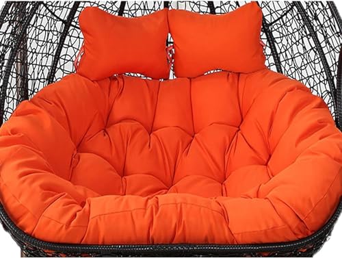 Cojín para Silla Columpio con reposacabezas Ajustable, Lavable, Cojines Gruesos para Hamaca Colgante, Almohadillas de 2 plazas para sillas de Exterior (R)