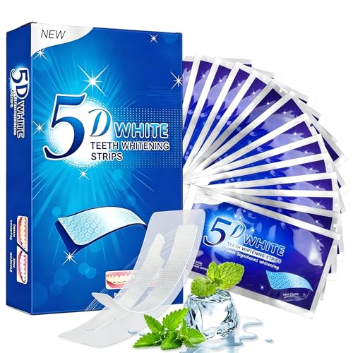 28 Tiras Blanqueadoras Dientes,Blanqueador Dental Tiras,Blanqueamiento dental,Efectivo Eliminar Manchas Dentales para el Café,Tabaco y Otras Manchas,Efecto Rápido y Refresca Respiración,Azul