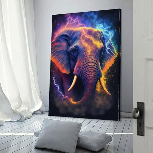 Décoration murale abstraite éléphant étoilé tableau salon et cadre jeux vidéo