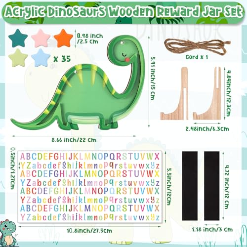 Bocal de récompense en bois avec tableau d'étoiles pour éducation positive - 2