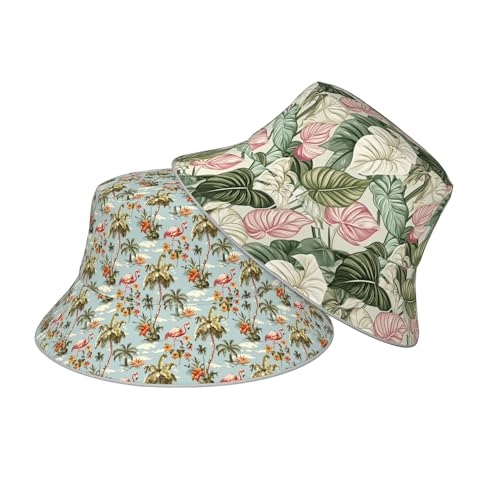 Image of Bucket Hat Double-Side-Wear Reversible Sun Hat Beach Travel Hiking for Women Men