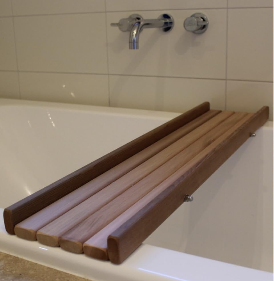 RuPS Modern Bathtub Tray/Bath Caddy for Bathroom, Solid Wood Premiume Bathtub Organiser Shelf/Table.
