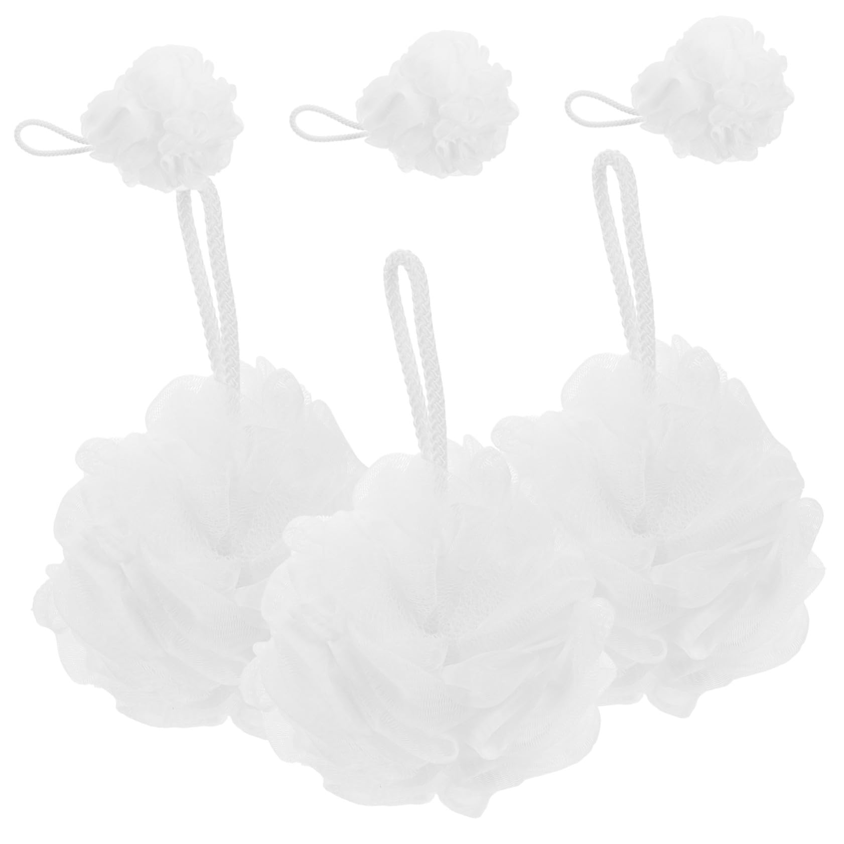 Esponja de Baño Portátil Color Claro 6 Piezas Pe y Cuerda de Algodón