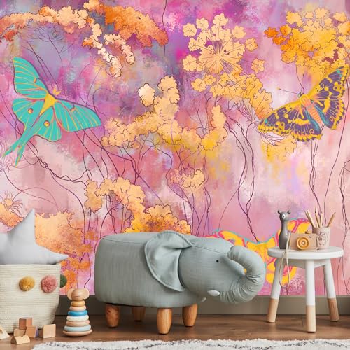 Papier peint effet 3D intissé rose Muralo pour cacher défauts mur