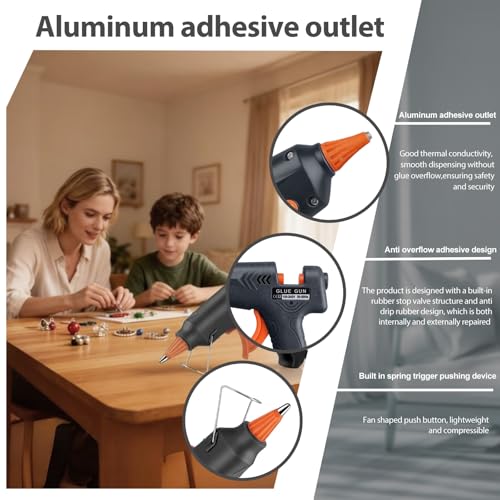 Image of Mini Hot Glue Gun 10pcs Glue Stick Hot Glue Gun Set For Quick Repair Artist DIY Art Home 20w Black