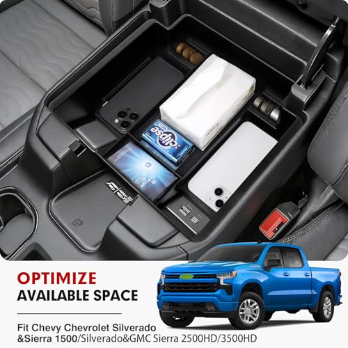 image for Autorder Center Console Organizer for 2022-2026 Chevy Chevrolet Silver
