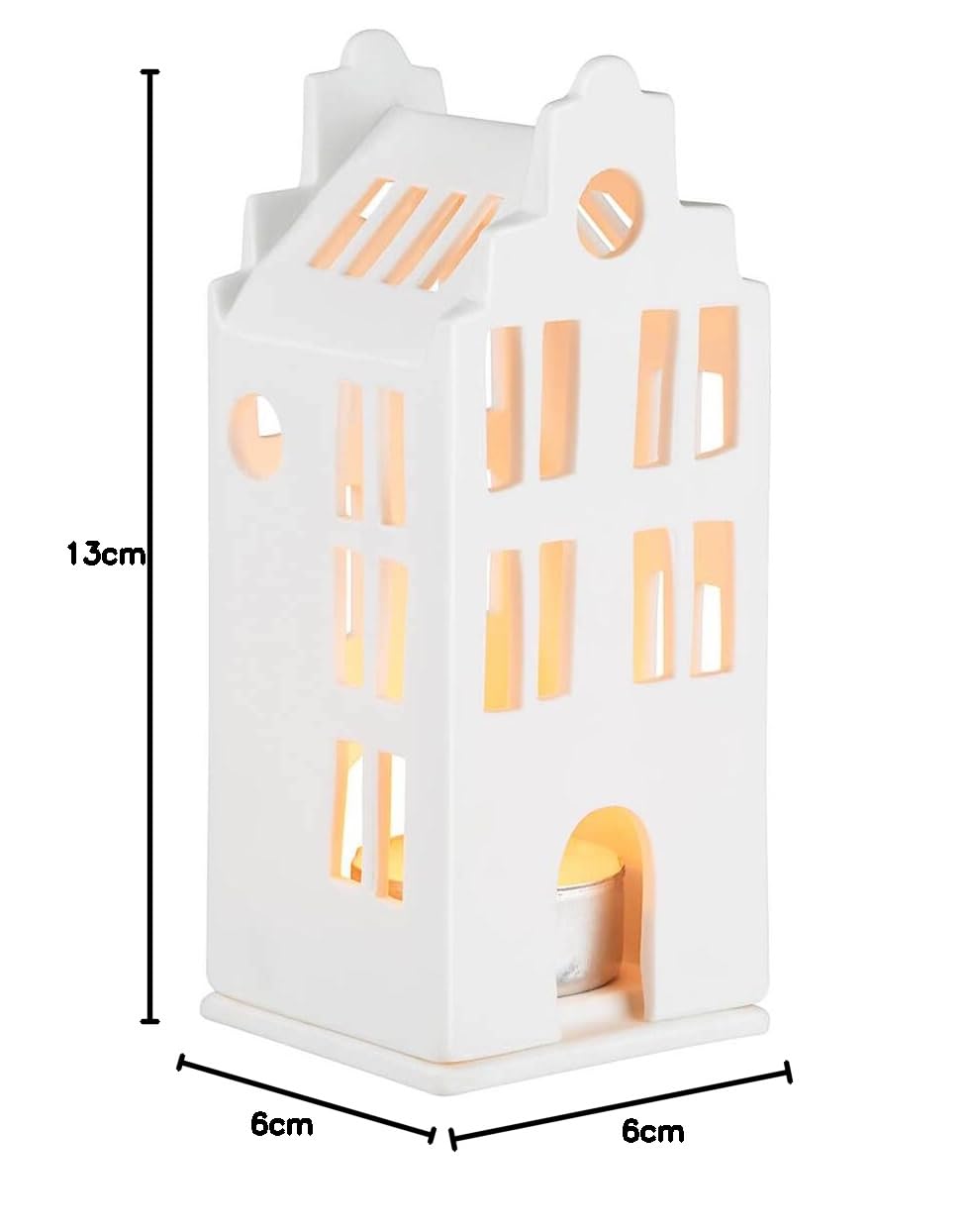 Räder Mini domek świetlny, 6 x 6 x 13,5 cm, biały z porcelany